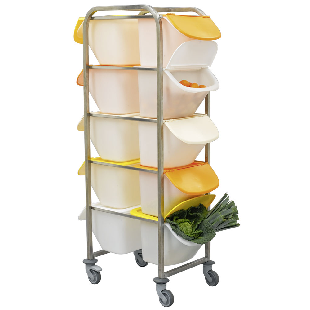 Chariot pour 10 conteneurs d'ingrédients 15 litres